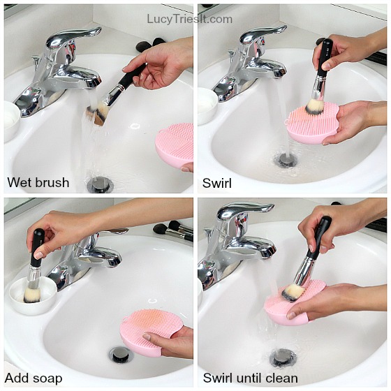 easy way to clean makeup brushes at home