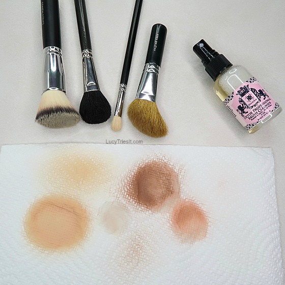 quickly clean makeup brushes
