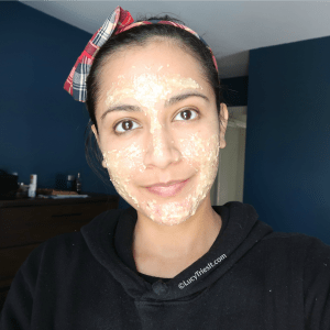 woman wearing DIY aspirin face mask