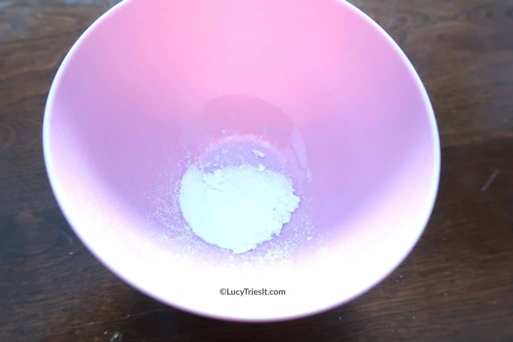 pink bowl with crushed aspirin